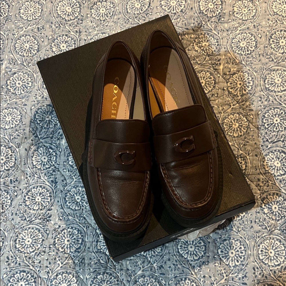 Coach Men's Dark Brown Leather Loafers